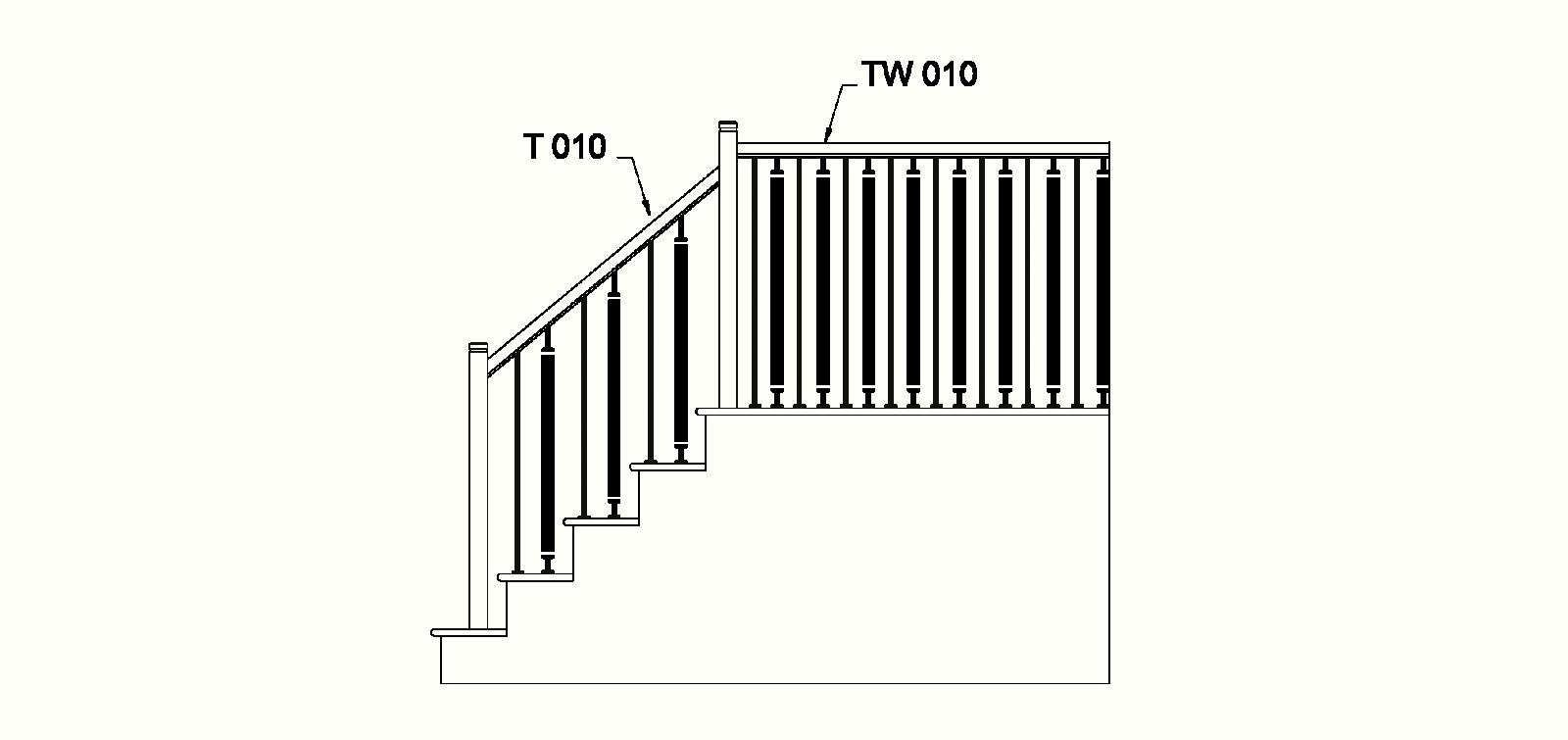 Barreau Droit avec Insertion de Bois - TW010 – Image 7