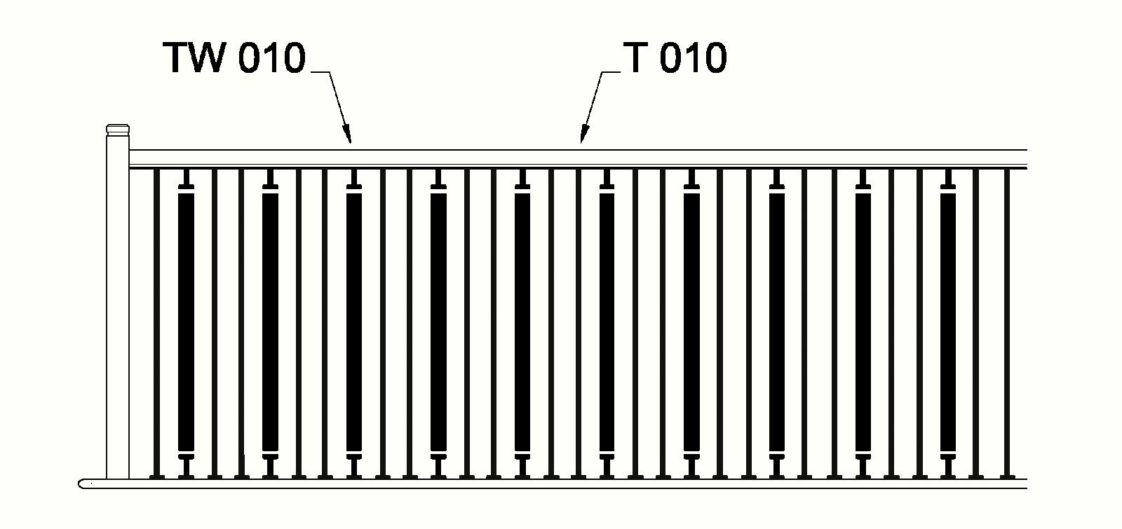 Barreau Droit avec Insertion de Bois - TW010 – Image 9